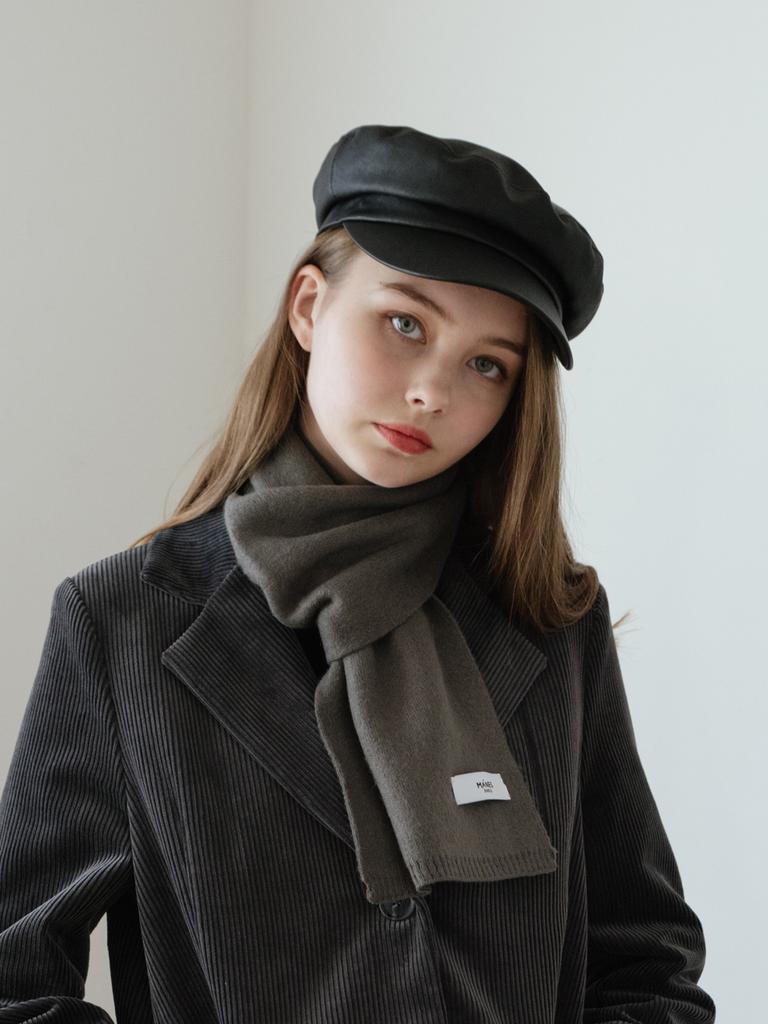 Maneseu Nyor Fake Leather Newsboy Cap