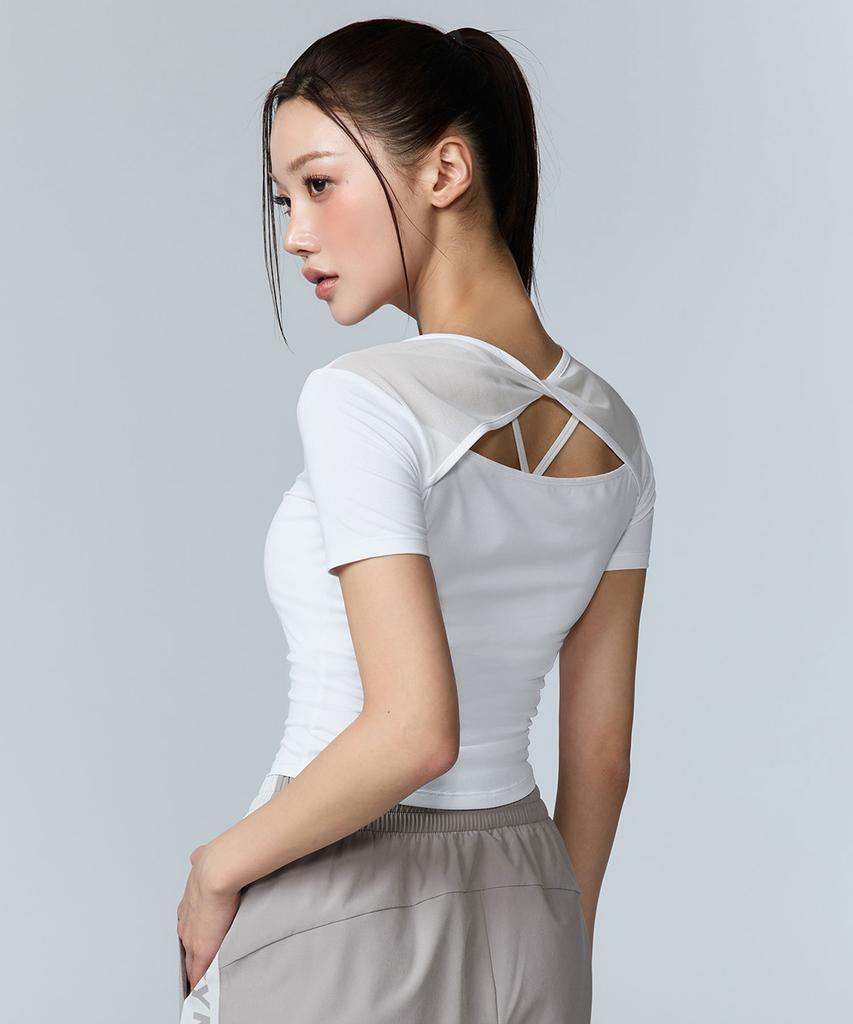 XEXYMIX Breathable Mesh Back Twist Short Sleeve Xfl2Ts1009
