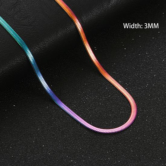 2/3/4/5mm Wide Women Stainless Steel Flat Blade Chain Necklace for Men Trendy Accessories Neck Choker Jewelry Gift