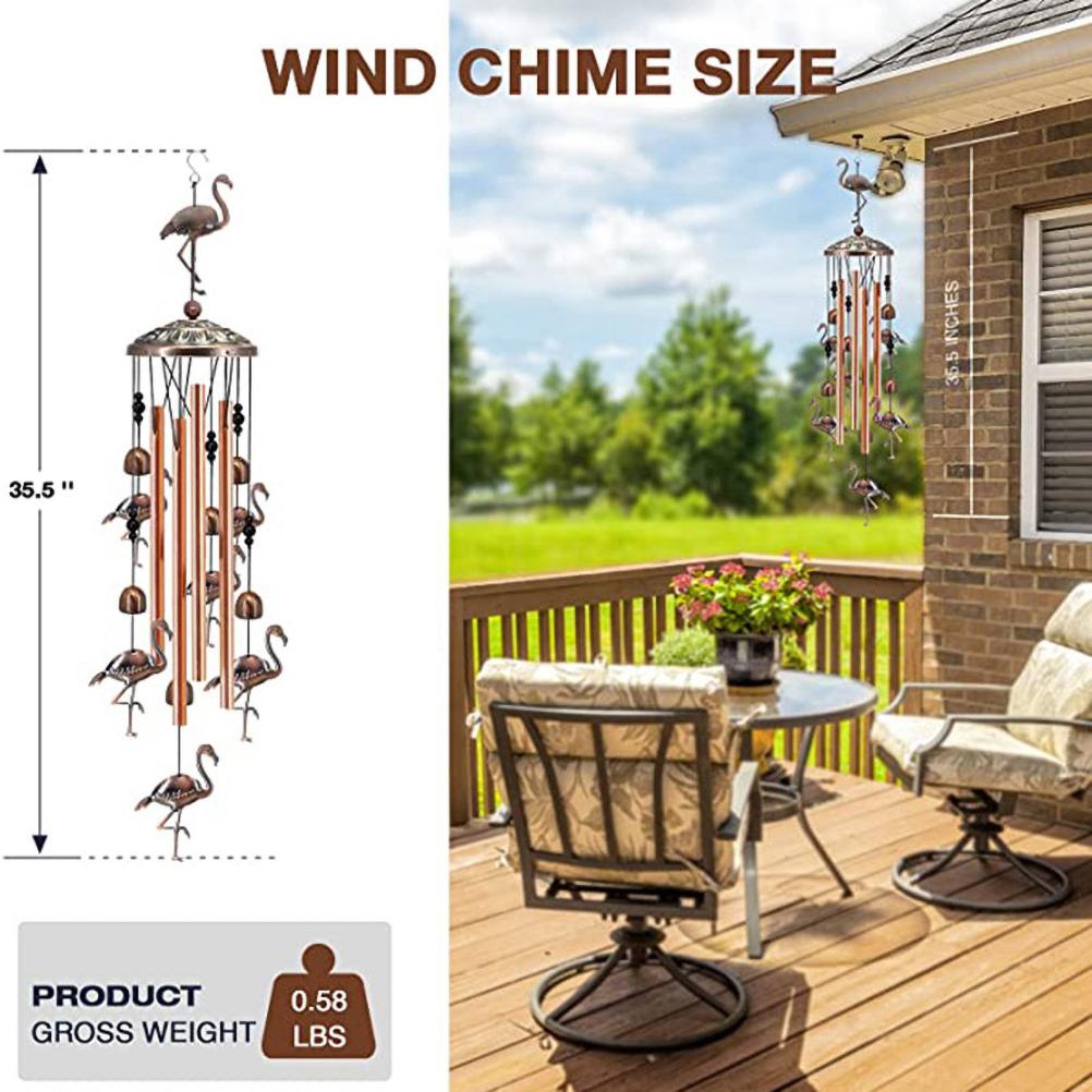 Flamingo Wind Chimes for Outdoor Garden Yard Indoor Home Decor Hanging Ornament Gift