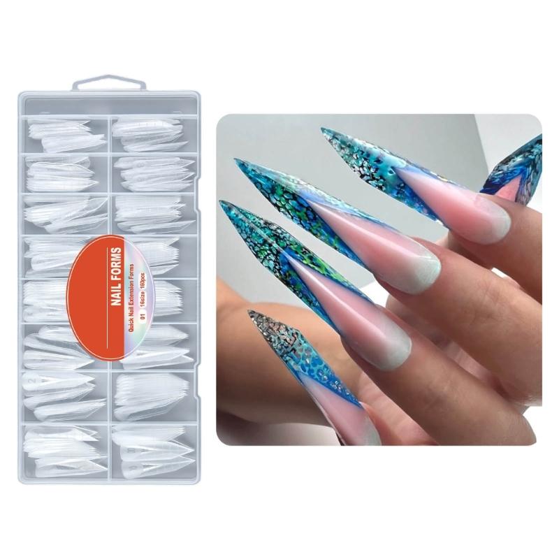 160Pcs Nail Extension Natural Fit Clear Nail Forms With Multiple Sizes For Perfect Nail Extension Comfort And Easy Use