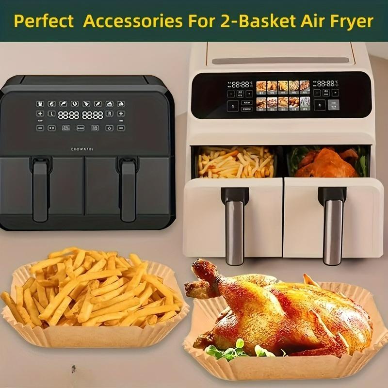 50/100/150/200 Pcs Air Fryer Disposable Paper Liners - Non-Stick Parchment Paper for Ninja Dual Air Fryer, Oil Proof