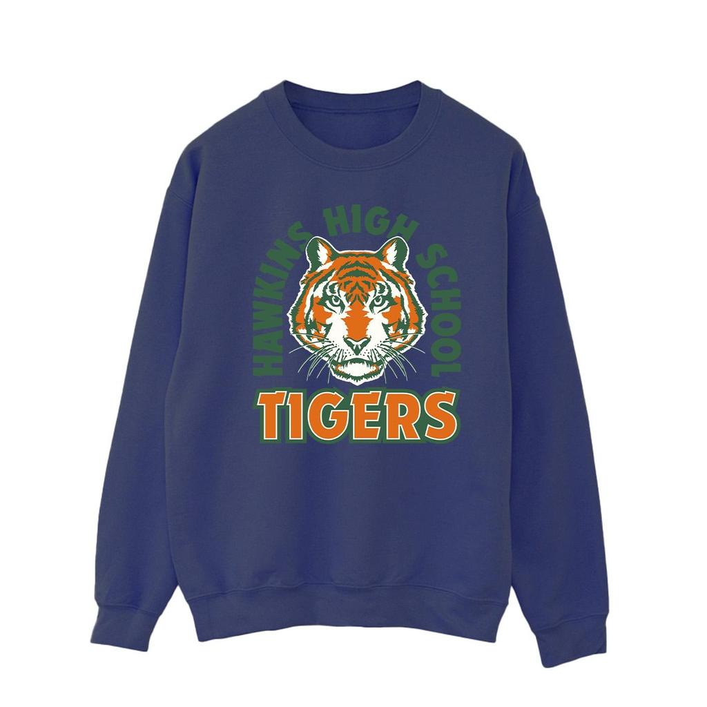 Netflix Mens Stranger Things Hawkins Arch Tiger Sweatshirt