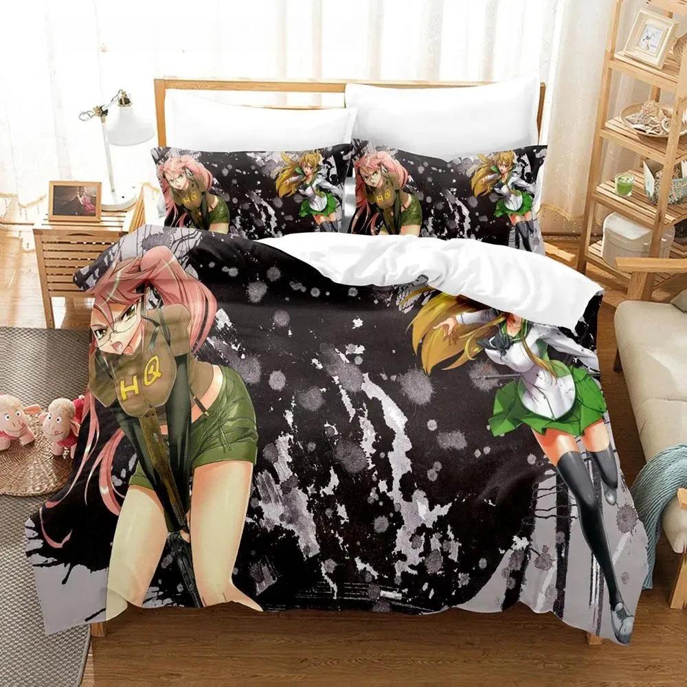 Cexy Girl Highschool Of The Dead Bedding Set Single Twin Full Queen King Size Bed Set Adult Boys Bedroom Duvet Cover Sets