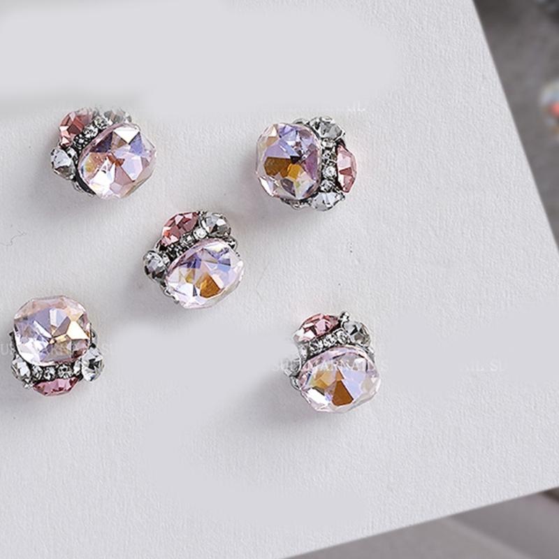 Pack of 5 Nails Art Charms 3D Nail Rhinestones Crystal Nail Gems Nails Art Decorations Nail Supplies for Acrylic Nails