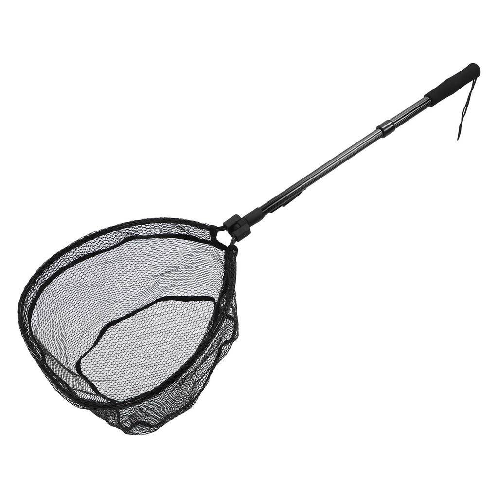 Floating Fishing Net Aluminum Alloy Rubber Foldable Extendable Portable Fish Landing Net for Easy Transportation and Storage Black