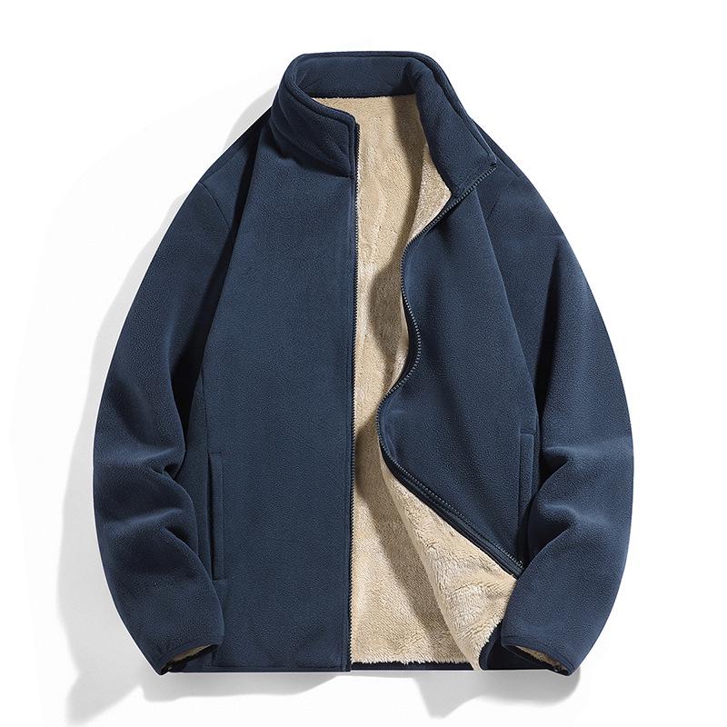 

Женская розовая флисовая куртка с воротником-стойкой для осени и зимы XXX-Large