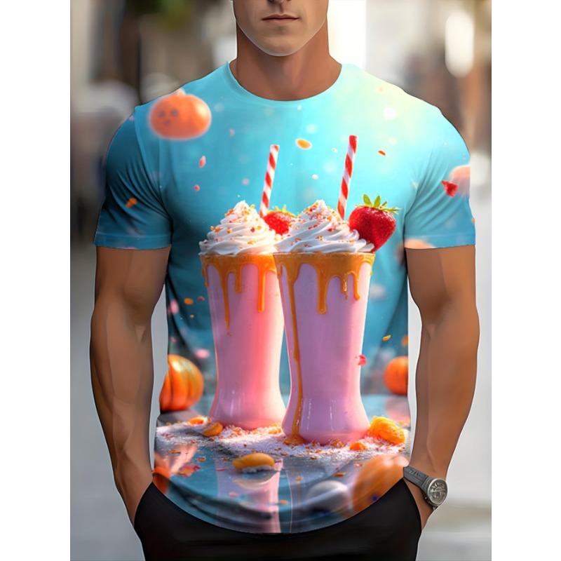 Men's 3D Lion Graphic T-Shirt - Black with Golden Flame Design, Lightweight Summer Casual Round Neck Short Sleeve Tee,
