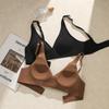 Wireless Soft Support Bra Small Busts - Seamless Push-Up With Fixed Straps Breathable Ice Silk Fabric 3/4 Cup