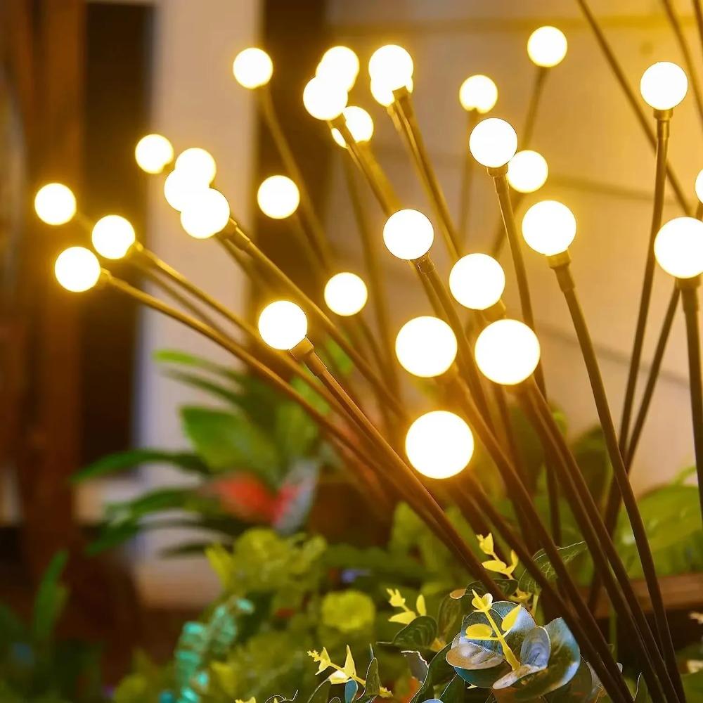 Solar Firefly Lights with 6/8/10 LEDs Starlight Swaying Garden Landscape Ambiance Lights for Patio Trail Outdoor Decor