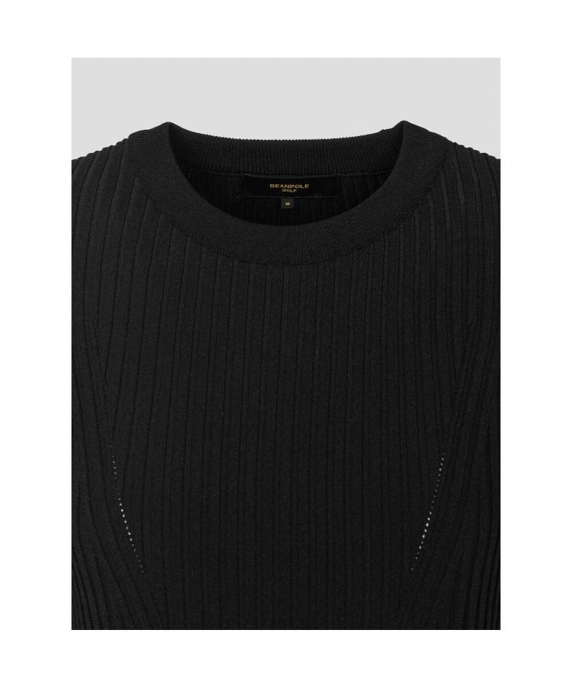 BEANPOLE GOLF [B_Under] Women'S Ribbed Mix Short Sleeve Pullover - Black