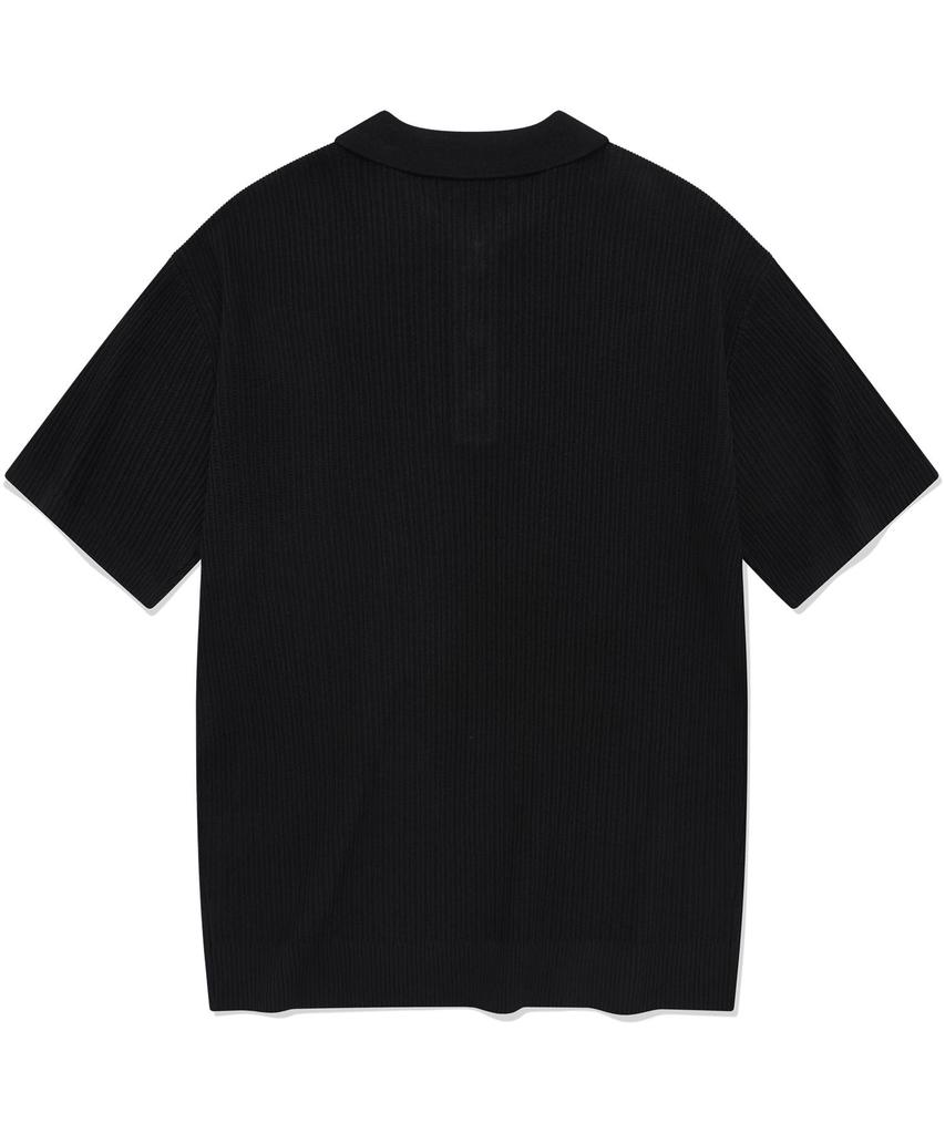COVERNAT Crochet Collar Half Knit Black