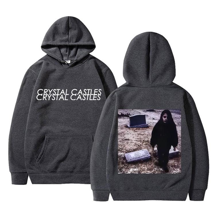 Kanada Band Crystal Castles Album II Cover Grafik Hoodie Herren Damen Gothic Punk Sweatshirt Herren Rock Übergroße Pullover Hoodies