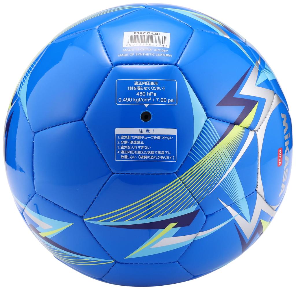 MIKASA MIFoA Soccer Size for Elementary School and Younger F3AZ Recommended Internal Pressure Ball, 3, Children, Blue, D-LBL, 0.490 (kgf/cm²)