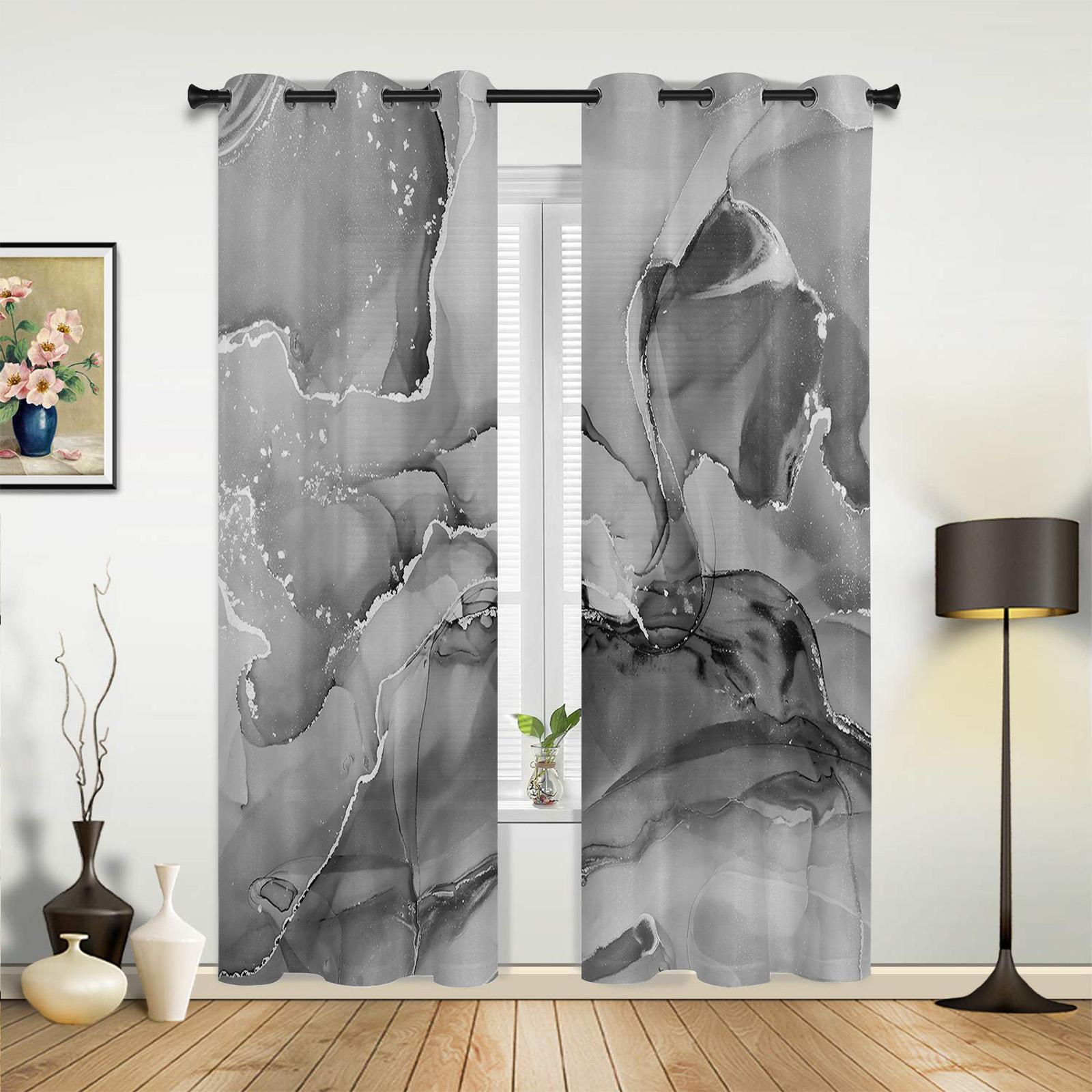 Marmor Textur Aqua Vorhänge für Schlafzimmer Wohnzimmer Vorhänge Küche Kinderzimmer Fenster Vorhang Moderne Wohnkultur 135W x 60H(cm) x1