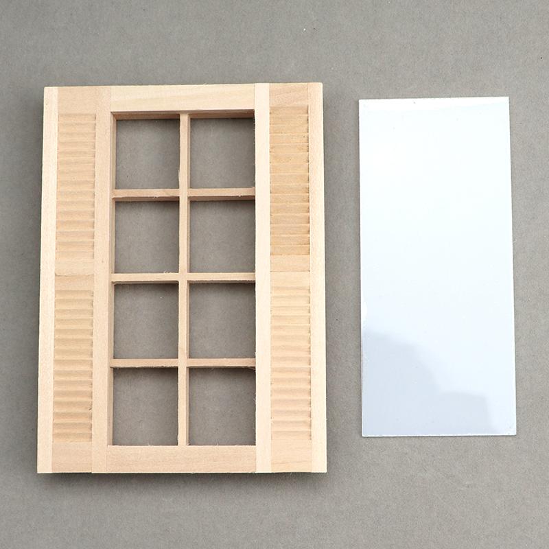 1:12 Doll House Dollhouse Mini Furniture Scene Accessories Pocket Window Model 8-grid Shutters