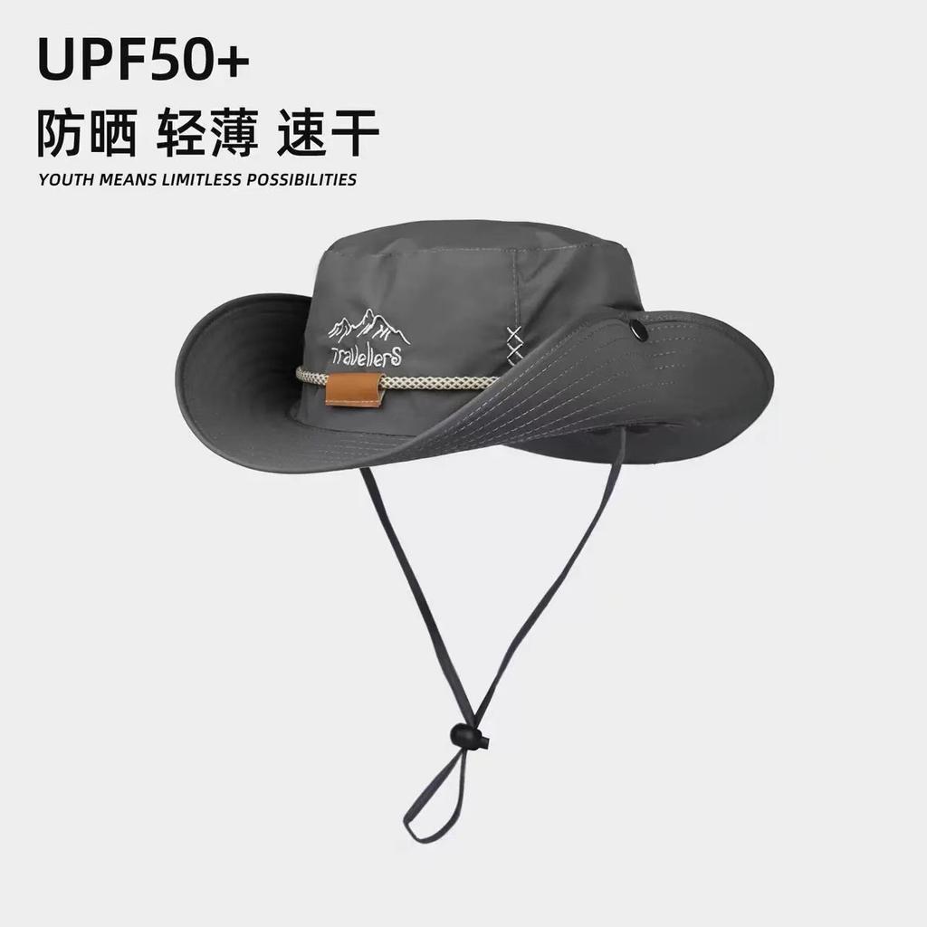 Bucket hat summer sun protection sun hat men's outdoor mountaineering fishing hat face protection neck integrated hat big brim sun hat