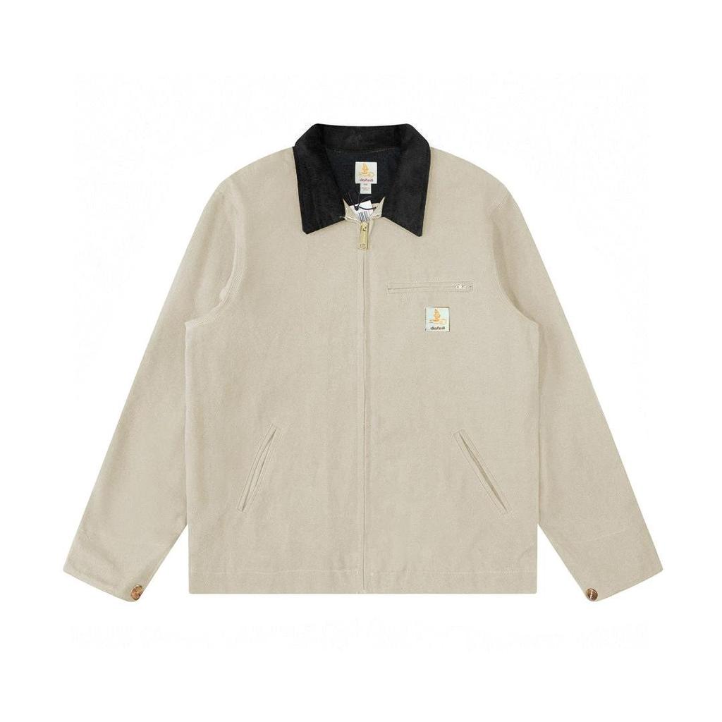 Herren Frühling und Herbst Übergröße Einfarbig Dünner Schnitt Revers Retro Reißverschluss Sektion Jacke Mantel