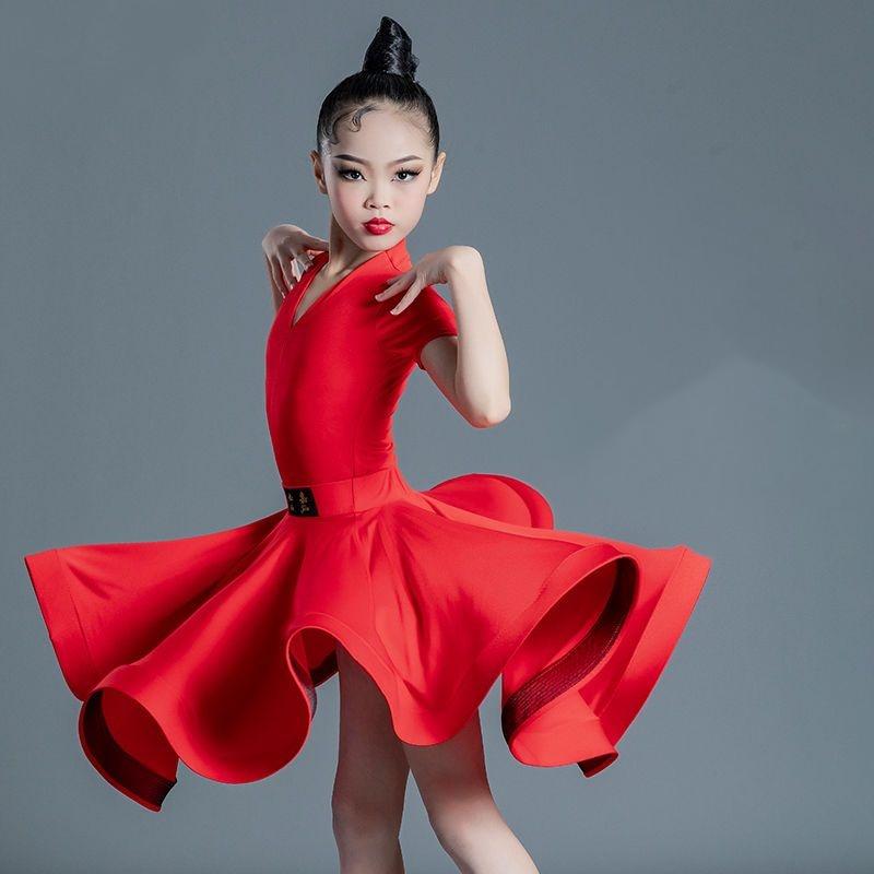 Girls Professional Latin Dance Dress for Girls Ballroom Dancing Dresses Rumba Cha Cha Samba Practice Dress Latin Performance