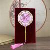 Forbidden City Peach Blossom Cultural And Creative All Brass Flower Pouch Small Portable Handle Makeup Mirror Impe