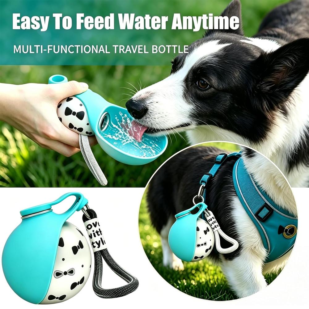 285ml Auslaufsichere Futter-Hundeflasche Tragbarer Hunde-Trinker 2-in-1 Edelstahl Leichtes Reise-Haustierzubehör