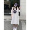 Women Casual Short Sleeve T Shirt Dress Summer Fashion Lazy Over The Knee Plus Size Long Dress
