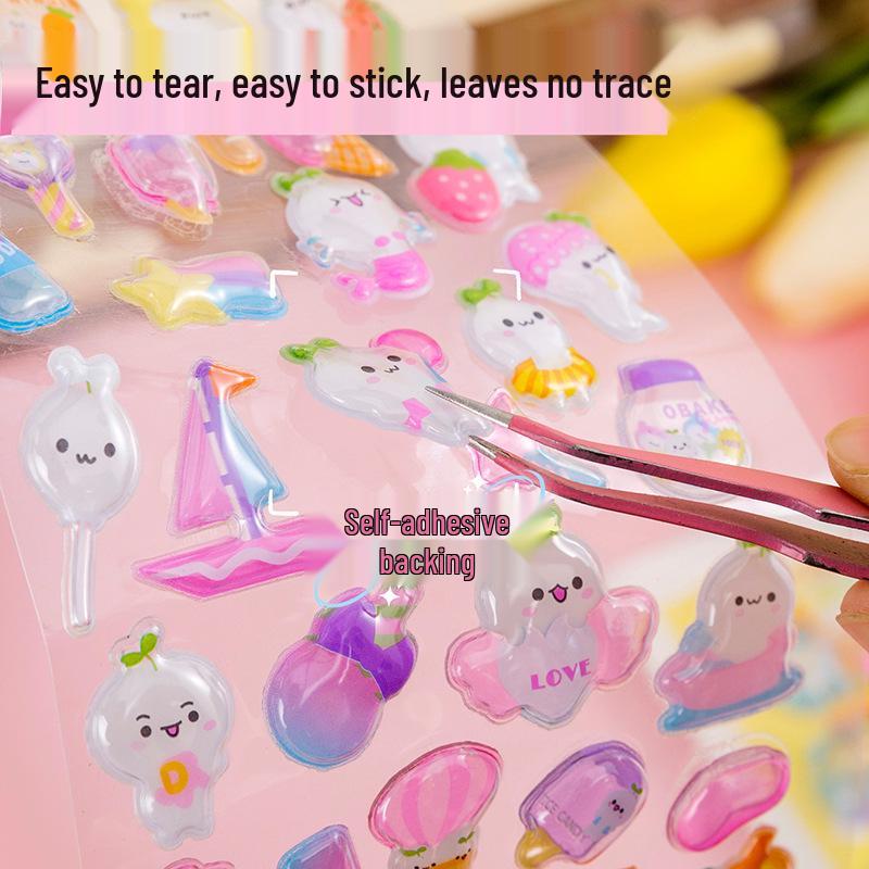 3D Luminous Gem Stickers - Cute DIY Waterproof Embossed Design for Kids' Phones