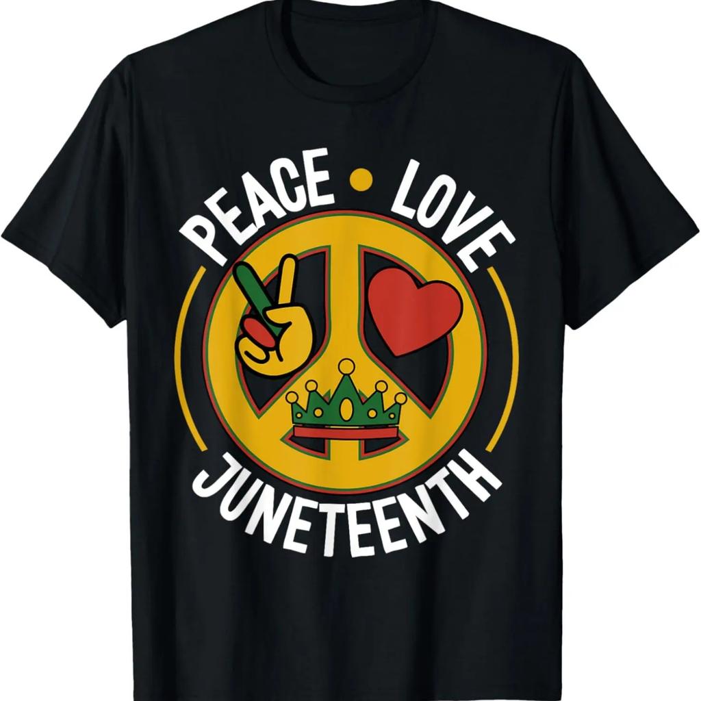 Peace Love Juneteenth Hippie Melanin Pride African American T-Shirt