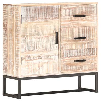 Chest of Drawers, White, 73X30X75 Cm, Solid Acacia Wood