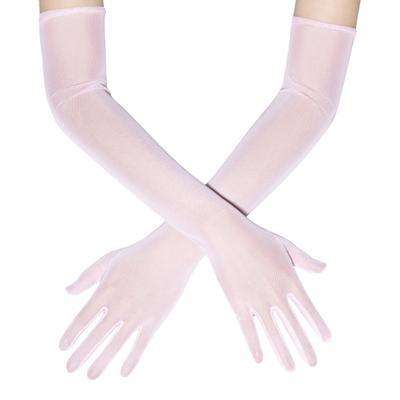 Women Stretch Gloves 54cm Long Soft Polyester Seethrough Sheer Gloves Elegant Accessory For Wedding Party Everyday Wear