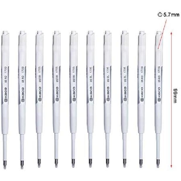 NINGSA Kaco G2 Gel Ink Refills for Retractable Gel Pens, Fine Point(0.5mm), Pack of 10 (Black)
