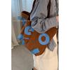 Koreanische Version lässige große Kapazität Schultertasche Tasche Damen 2025 Neu Buchstabendruck Canvas-Tasche Mode Einkaufstasche Tasche