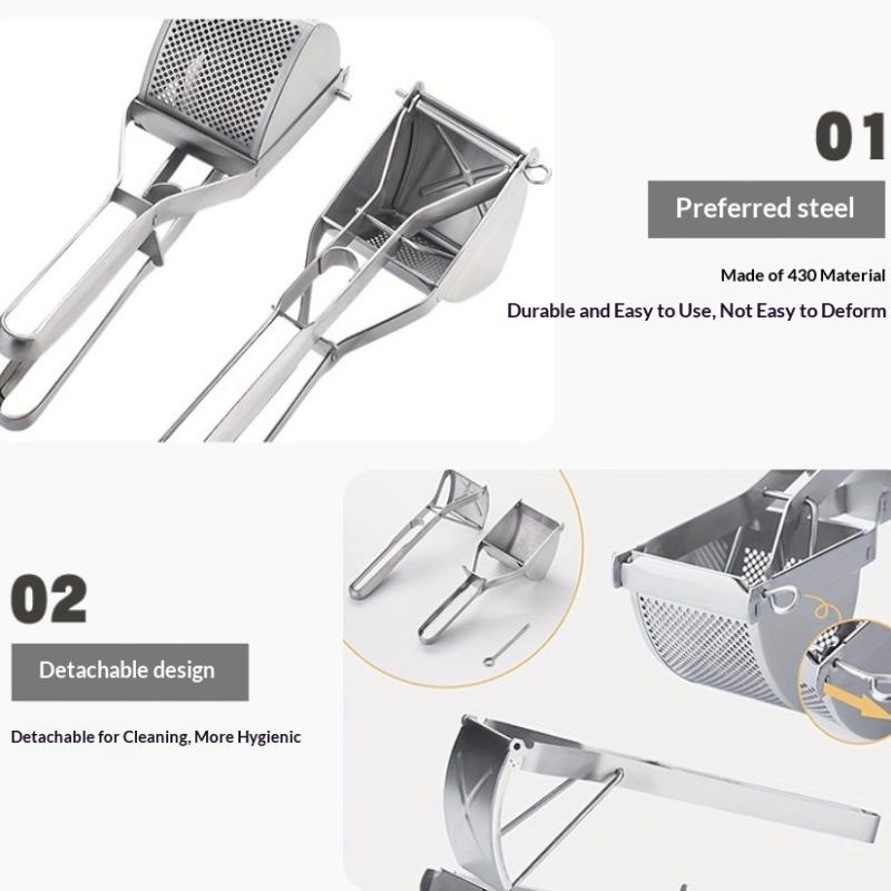 Schiacciapatate Manuale in Acciaio Inossidabile Senza BPA per Cibo per Bambini Frutta Verdura Spremiagrumi Gadget da Cucina per la Casa