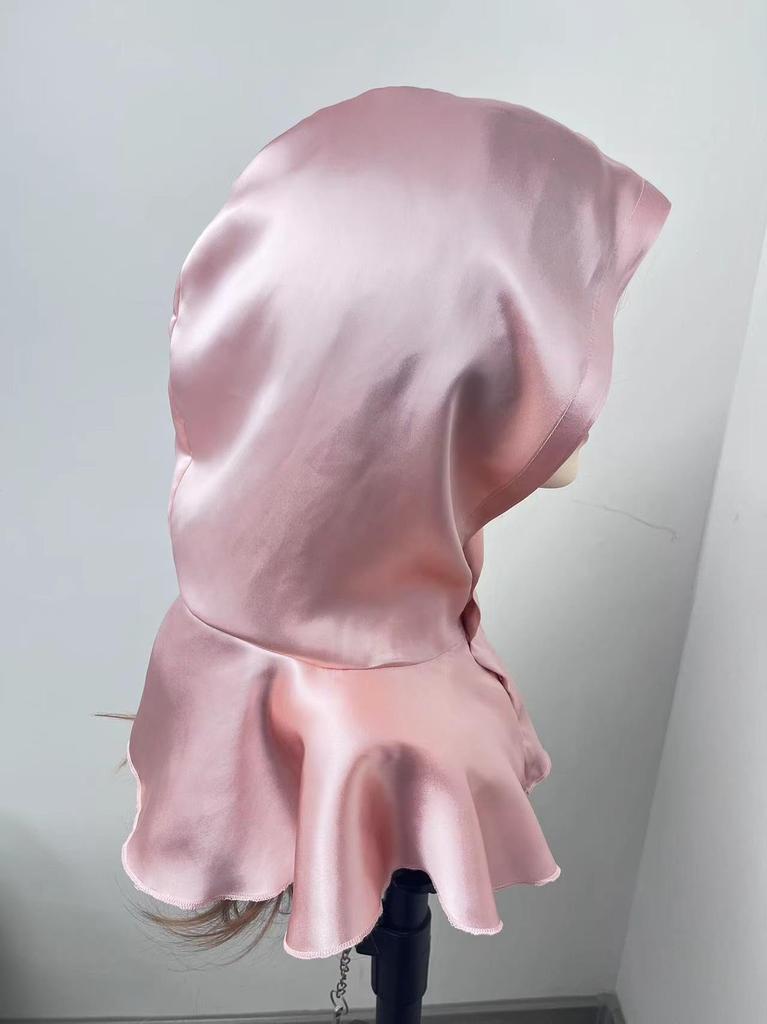 Silk Night Silk Thermal Hair Hat Hood fällt erst in der Nacht ab, verhindert, dass die Klimaanlage ein schönes, feuchtigkeitsspendendes Haar hinterlässt [RUNQIU] Kappe, Kappe, Band,