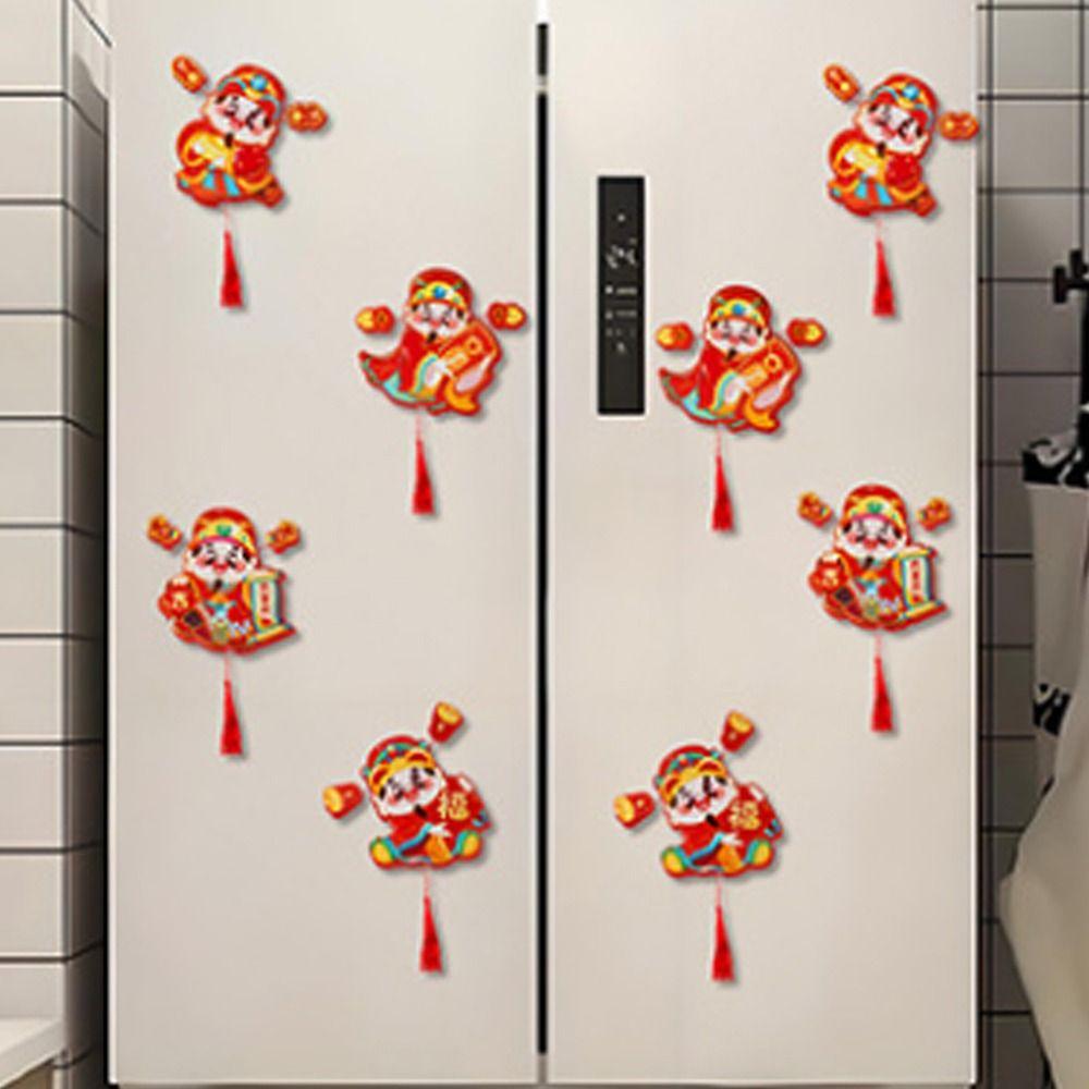 Chinese Style God of Wealth Hanging Ornament New Year Refrigerator Magnet  Home Living Room Decor