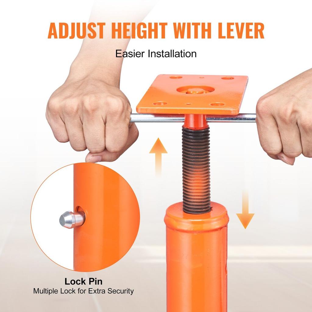 Adjustable Floor Jack Post House Floor Leveling Lift 56"-100" Height Range