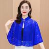 Spring Summer Shawl Coat Thin Scarf Long Sleeve Lace Temperament Cardigan Outwear Shoulder False Collar Out All-Match Ponchos