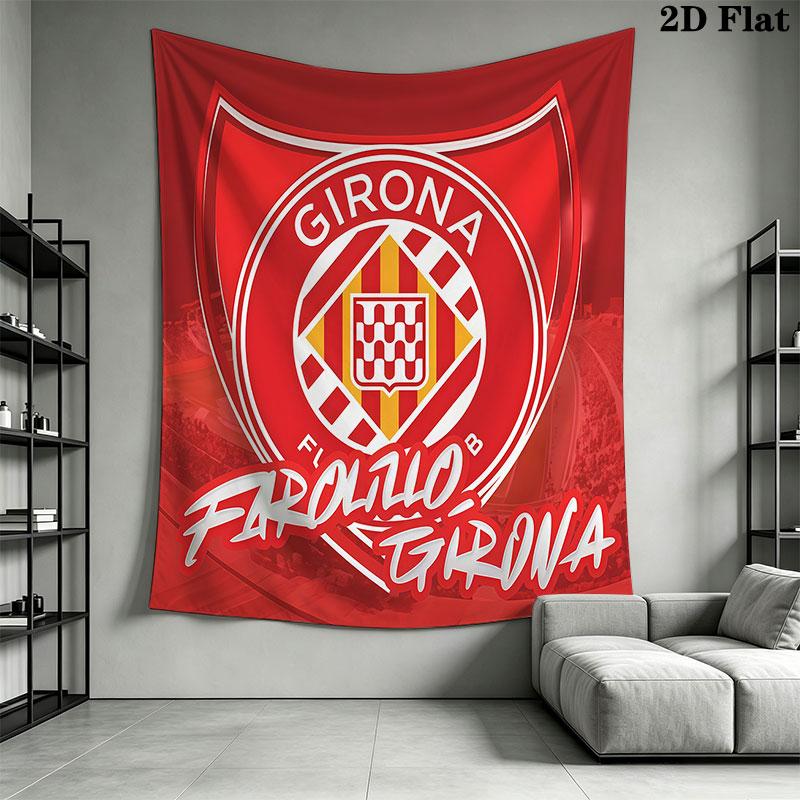 Girona FC poster Wall Hanging Printed Fabric Blanket Decorative Tapestries for Bedroom Living Room Home Decor