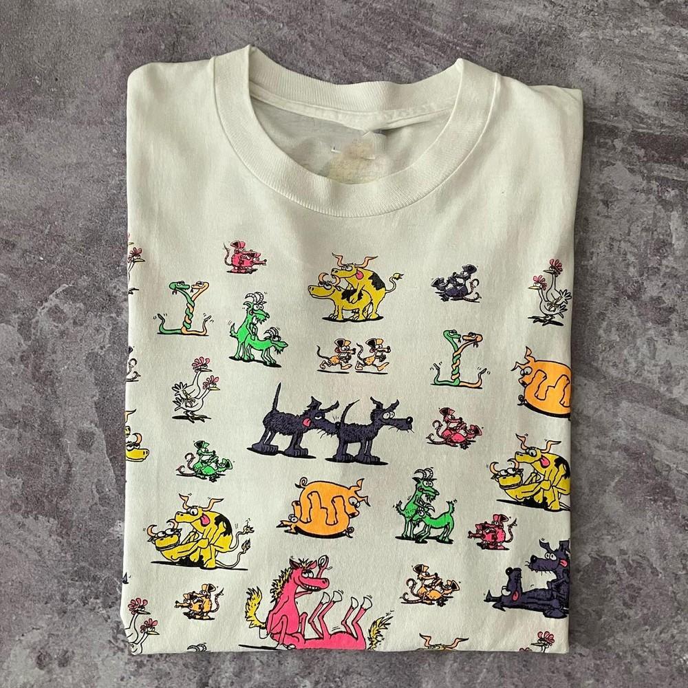 

Animal posture Retro Vintage Funny Graphic Tee Unisex Short Sleeve Shirt S5XL Unisex T-Shirt XL