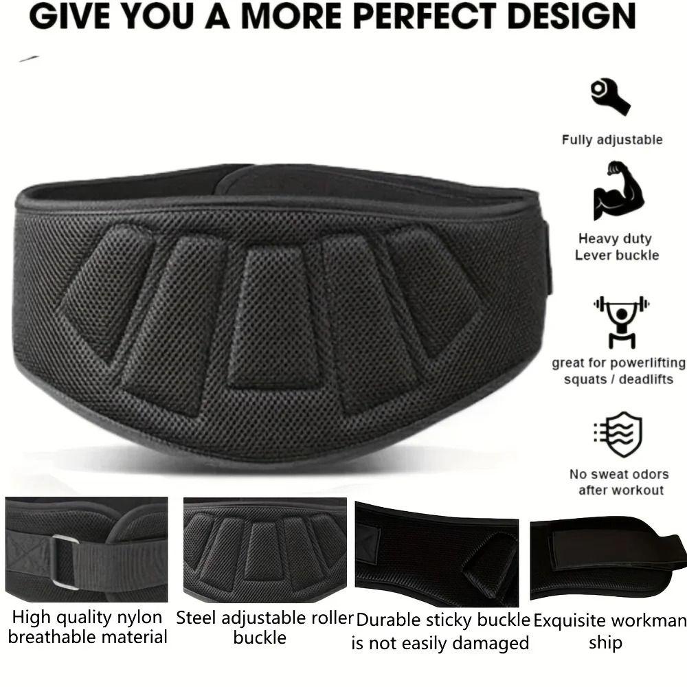 Breathable Weightlift Waist Support Adjustable Workout Power Belt Practical Fitness Belt Deadlift