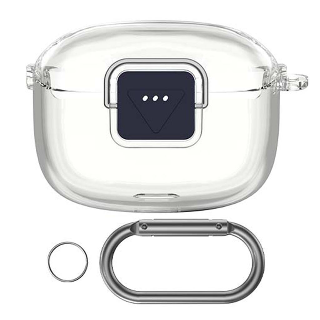 TPU Protective Case with Carabiner Scratch Resistant Cover Shockproof Wireless Earbuds Protector Compatible for Tune Buds 2
