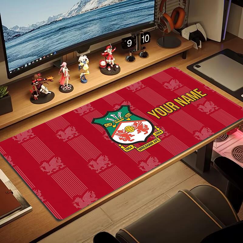 Custom Name Wrexham Afc Mouse Pad Large Gaming Table Cushion Nonslip Laptop Tablet Big Mousepad Xxl Mat Mini Pc Playmat With Lock Edge