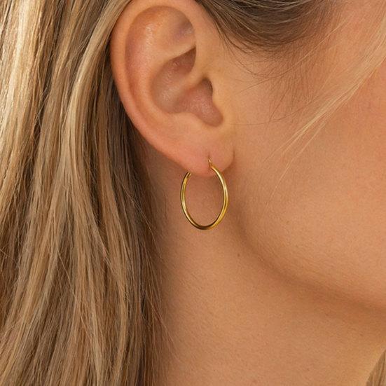 1 Pair Thick Chunky Hoop Earrings for Women, Large Round Circle Hooped Earrings, Hypoallergenic Lightweight Jewelry Gift