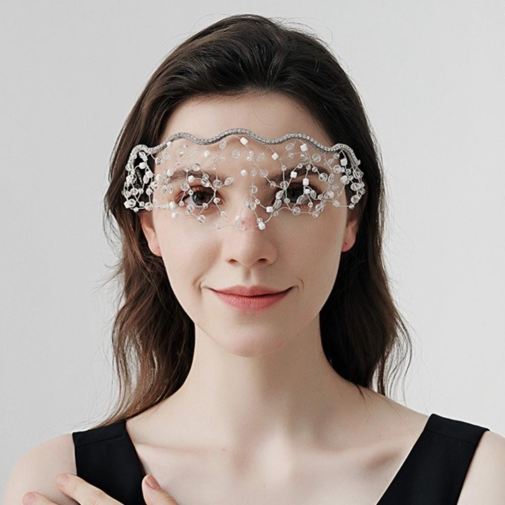 Wedding Headpieces Crystal Beads Hair Net Crown Elegant Headbands Bride Hair Bands  Party