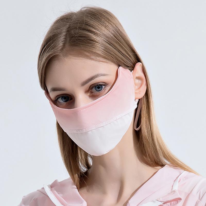 Women's Summer Gradient Anti-UV Face Mask with UPF50+ Ice Silk & Eye Protection