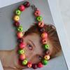 Layered Necklace Bracelet Set Colorful Beads Fruits Bracelet Beaded Clavicle Chain  Spring/Summer
