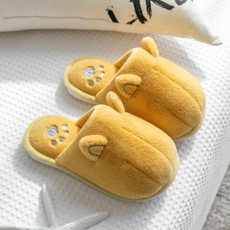Cotton slippers for women in winter home cute plush home couple indoor warm furry dormitory cotton slippers for men autumn and winter