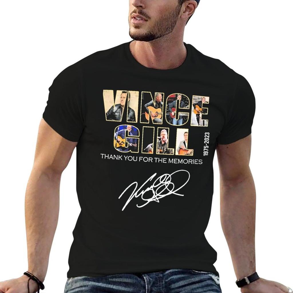 Vince Gill 19752023 Thank You For The Memories Signatures TShirt t shirt for Unisex cotton t shirts high quality TShirt