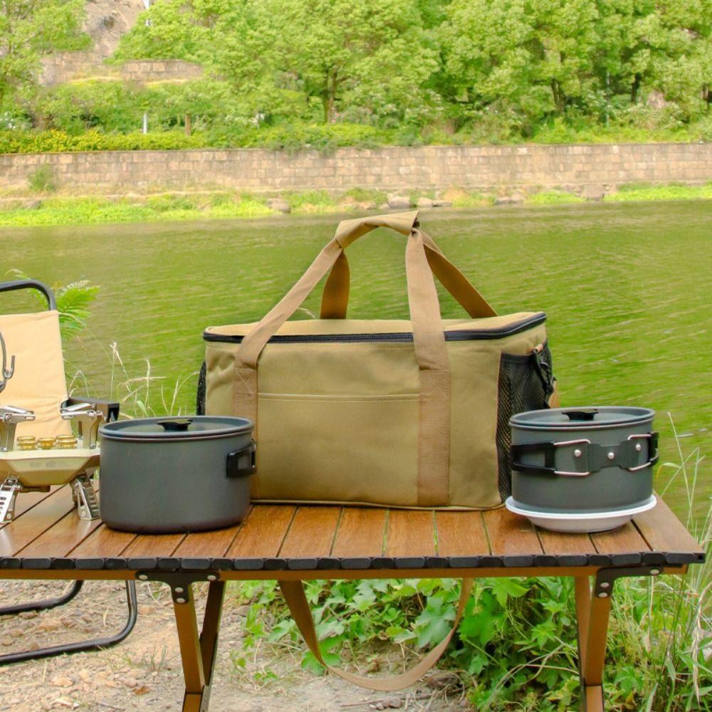 Portable Design Large Capacity Bag Waterproof Travel Tableware Bag  Outdoor Activities