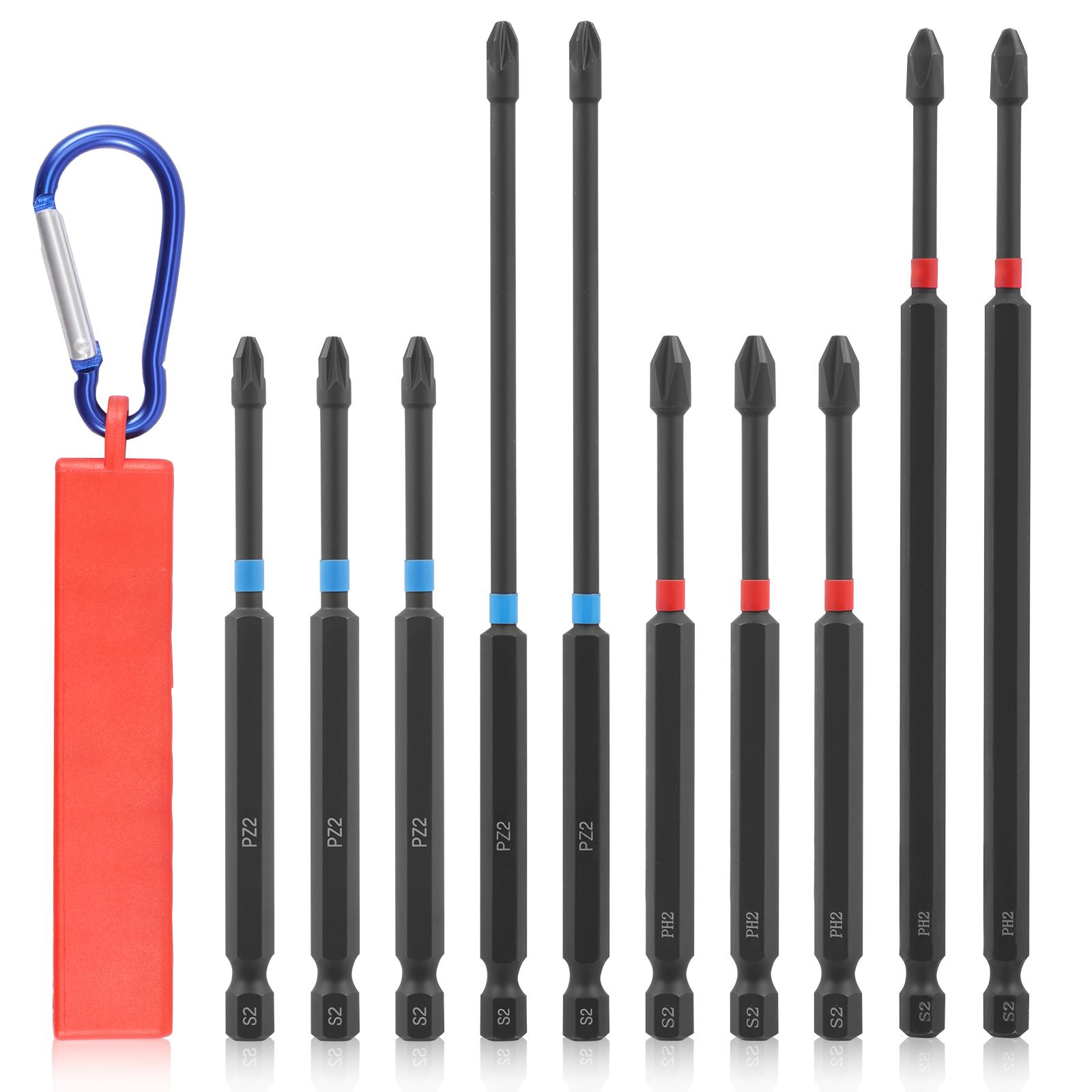 

10PCS S2 Steel Magnetic Screwdriver Drill Bit Set Strong Adhesion Magnetic Electric Screwdriver Set Efficient Torque for Metal